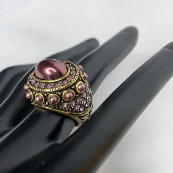 Heidi Daus " Rhapsody " Aubergine color Pearl Ring - Picture 3 of 5